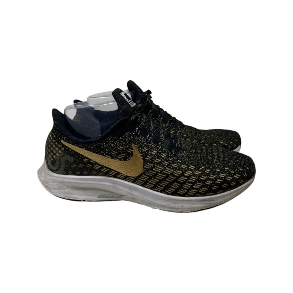 Nike Zoom Pegasus 35 Sneaker Women's Size 7.5 Black Gold Athleisure